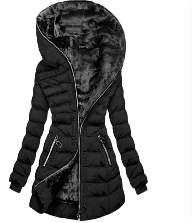 Dames Velvet Katoen Hooded Jacket