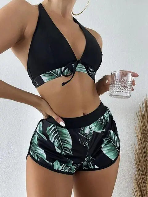 Dames High Waist Bikini Set