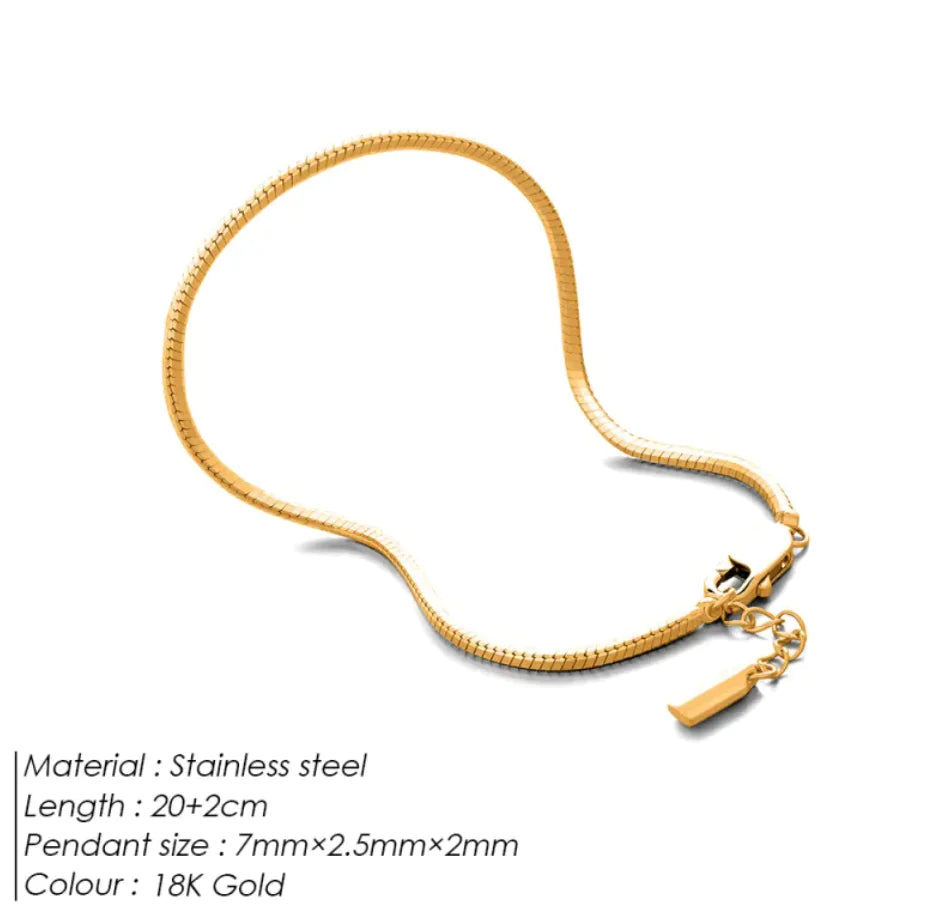 Roestvrijstalen Armband Slangenhuid stijl
