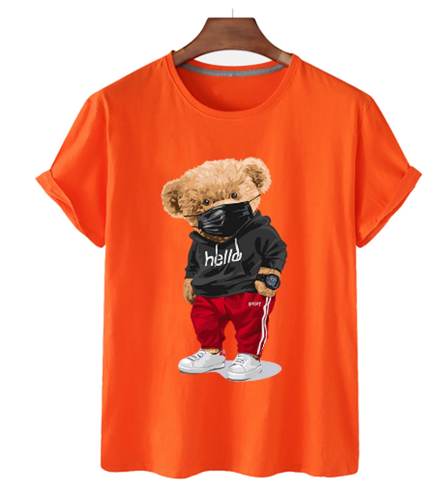 Heren Katoenen T-shirt Bear Print