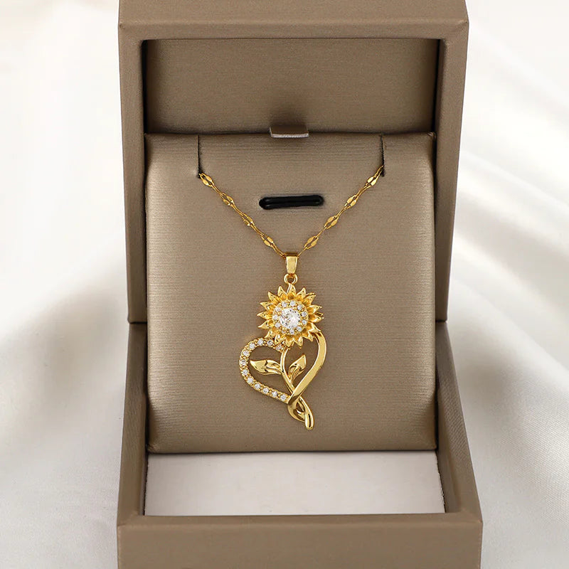 Roterende Zonnebloem Ketting