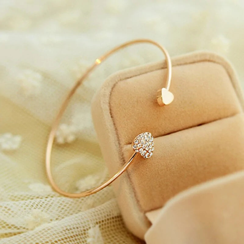 Kristal Dubbel Hart Armband