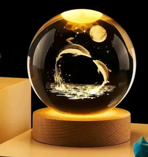 3D Kristal Solar System Nacht Lamp