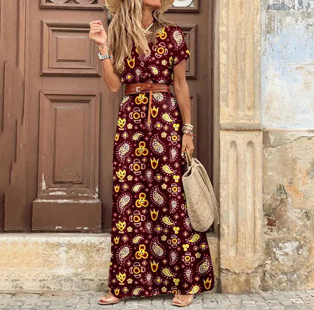 Dames Bohemian Stijl Print Maxi Jurk