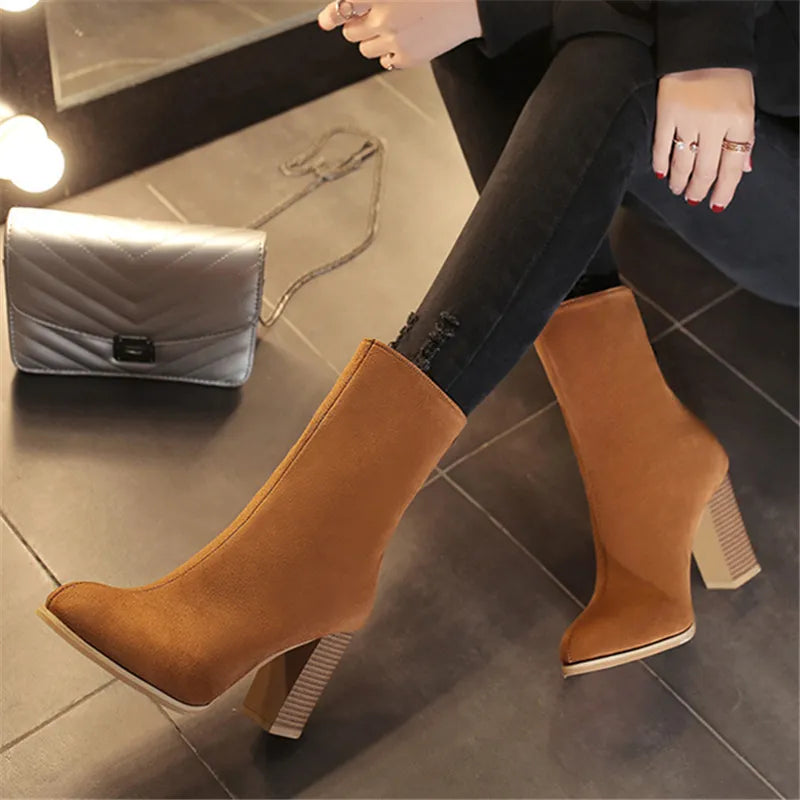 Dames Suede Halfhoge Laars