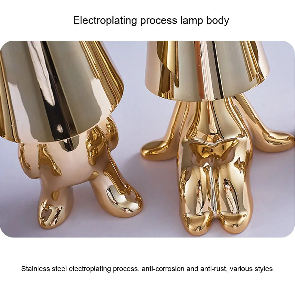 Goud Mannetje LED Touch Lamp