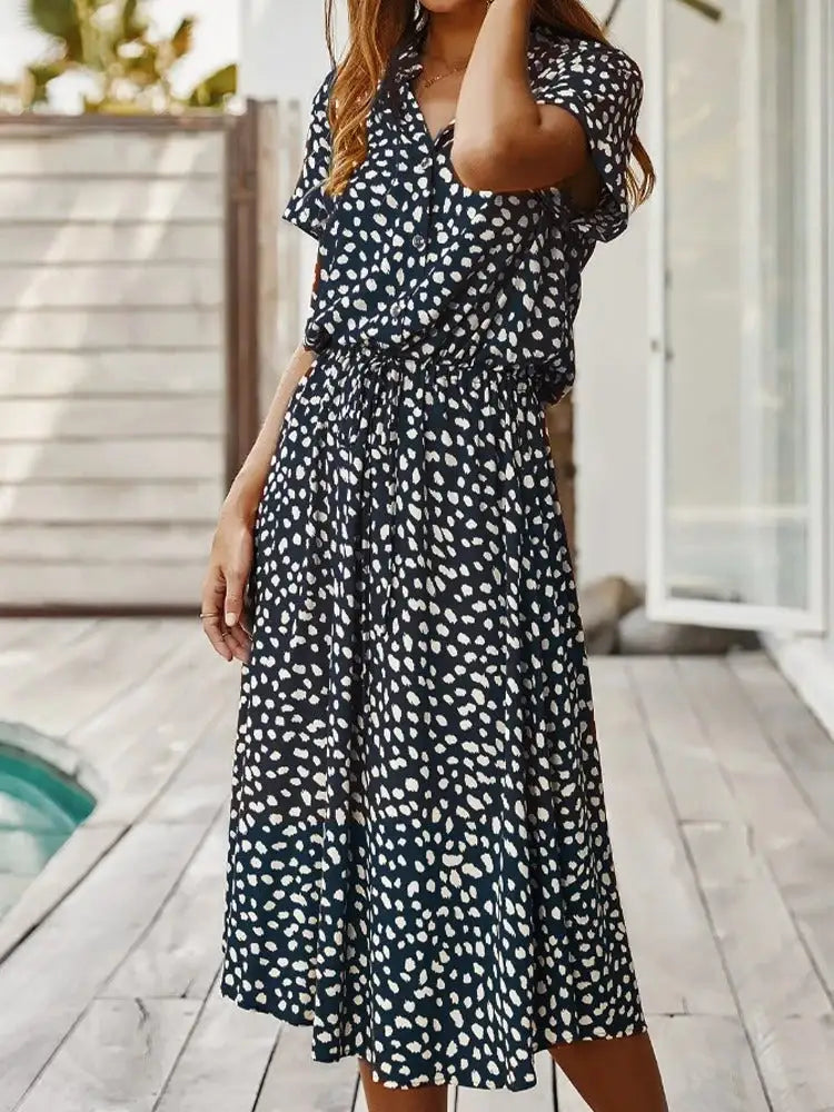 Vintage Polkadot Dames Jurk