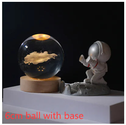 3D Kristal Solar System Nacht Lamp