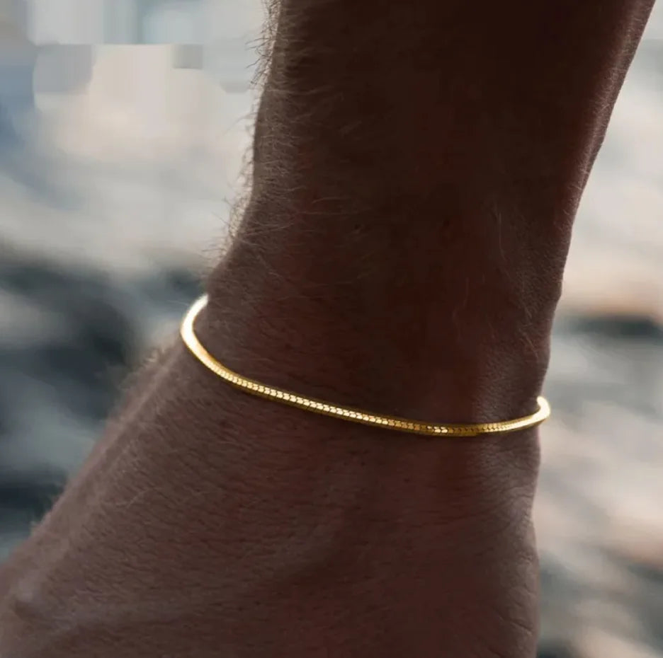 Roestvrijstalen Armband Slangenhuid stijl