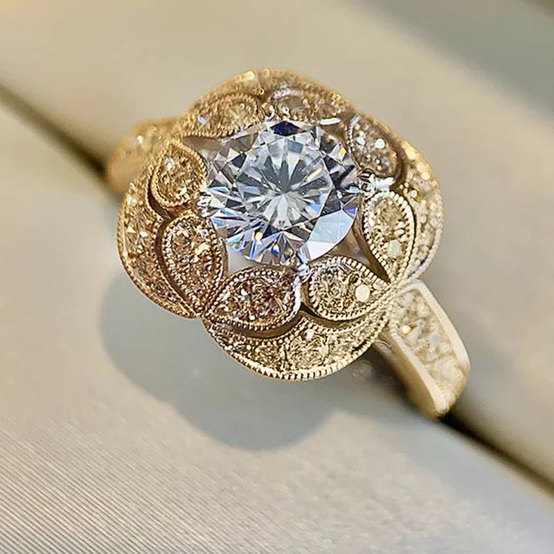 Zirkonia Ring Vintage Stijl
