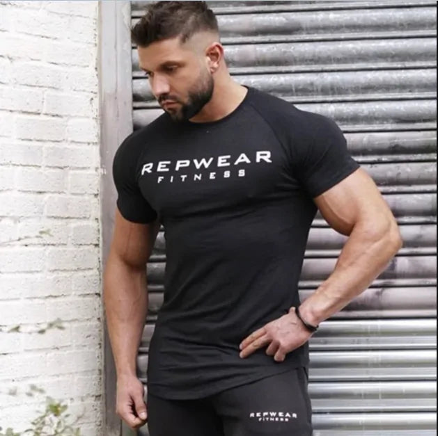 Heren T Shirt Fitness Short Sleeve