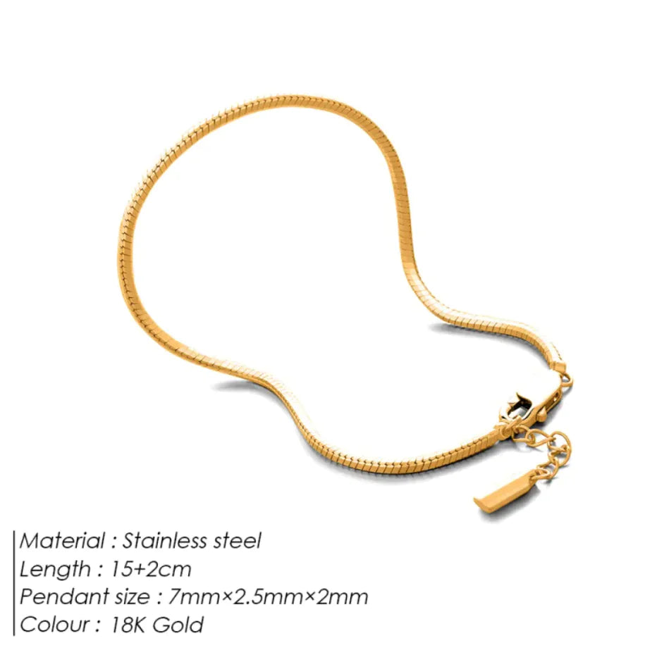 Roestvrijstalen Armband Slangenhuid stijl