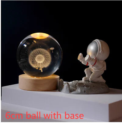 3D Kristal Solar System Nacht Lamp