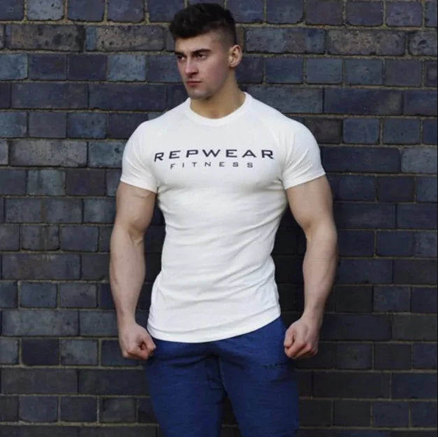 Heren T Shirt Fitness Short Sleeve