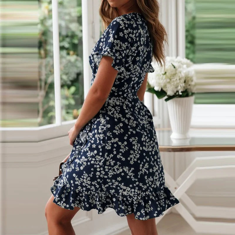 Dames Boho Bloemen Jurk