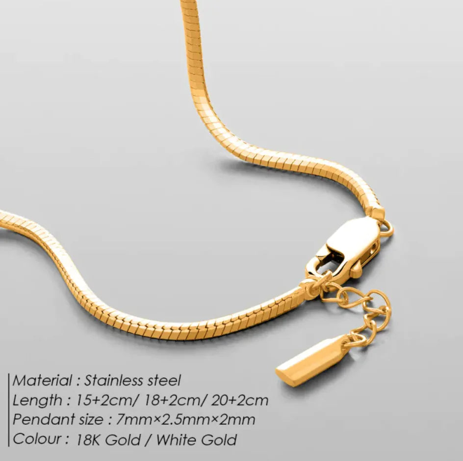 Roestvrijstalen Armband Slangenhuid stijl