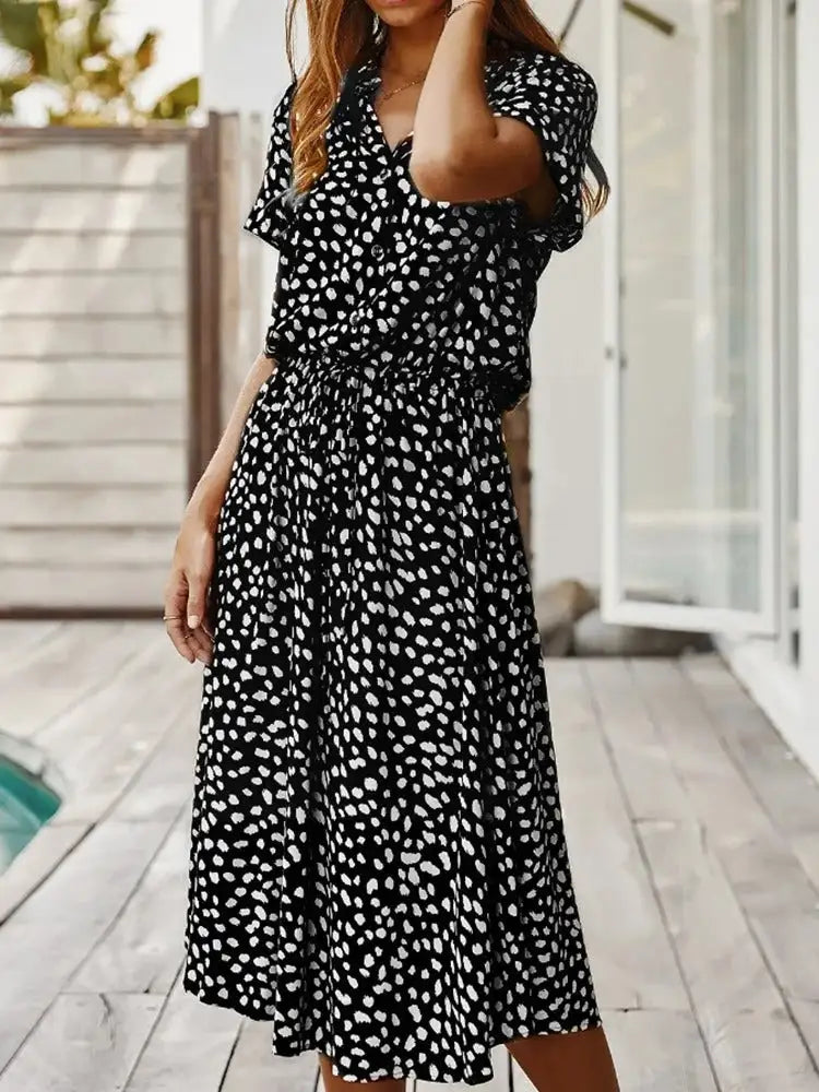 Vintage Polkadot Dames Jurk