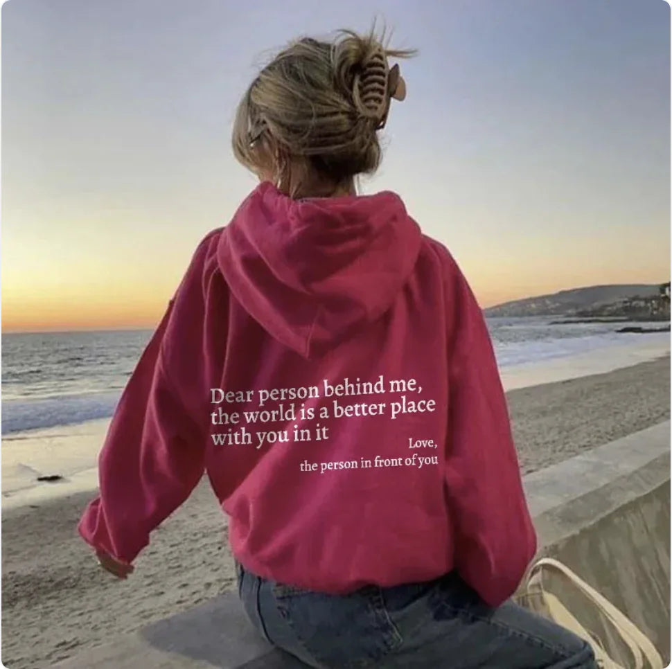 Dear Person Behind Me" Unisex Printed Hoodie