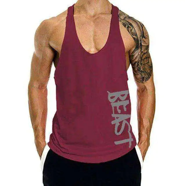 Heren Fitness Shirt Beast Print