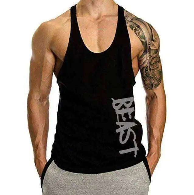 Heren Fitness Shirt Beast Print
