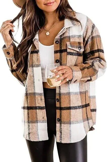 Dames Casual Flanel Shirt/ Blouse