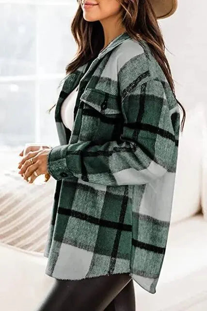 Dames Casual Flanel Shirt/ Blouse