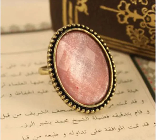 Vintage Ovale Edelsteen Ring