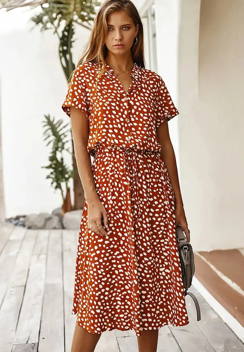 Vintage Polkadot Dames Jurk