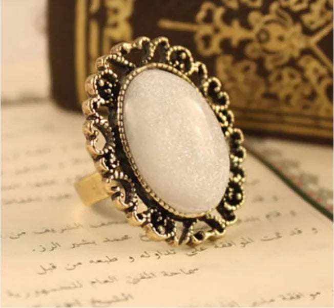 Vintage Ovale Edelsteen Ring