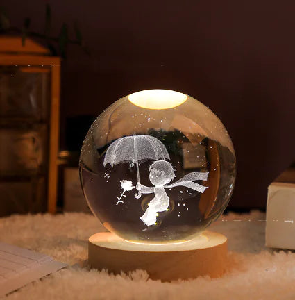 3D Kristal Solar System Nacht Lamp