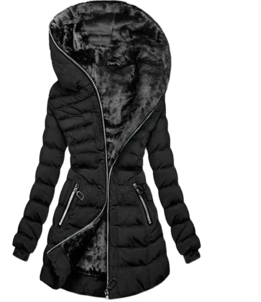 Dames Velvet Katoen Hooded Jacket