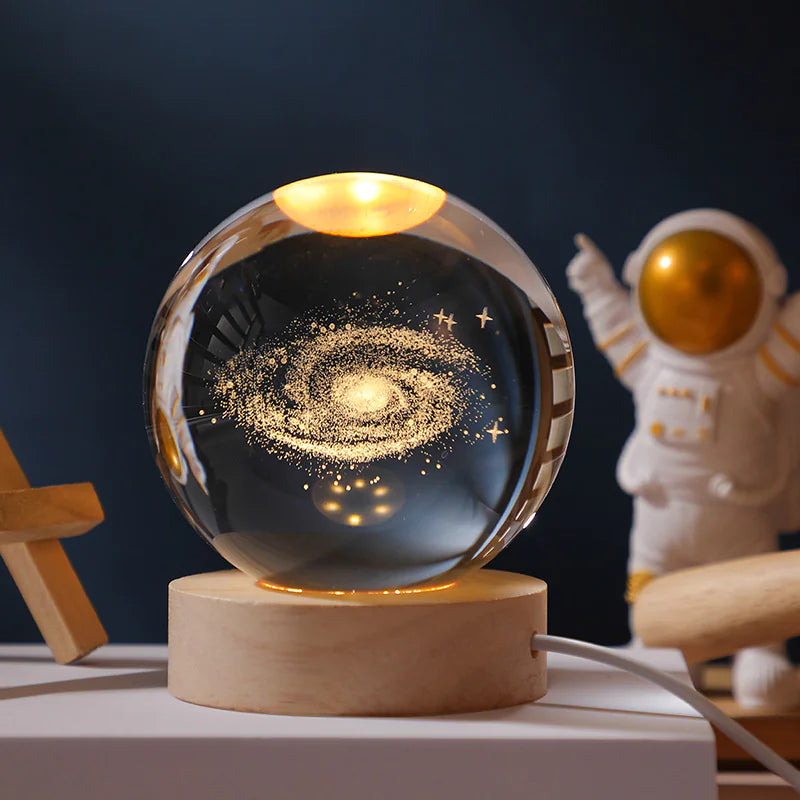 3D Kristal Solar System Nacht Lamp