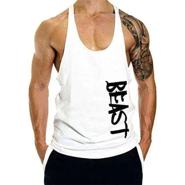 Heren Fitness Shirt Beast Print