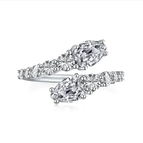 925 Sterling Zilver Ring met Zirkonias