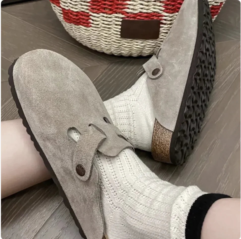 Dames en Heren Retro Leren Slippers