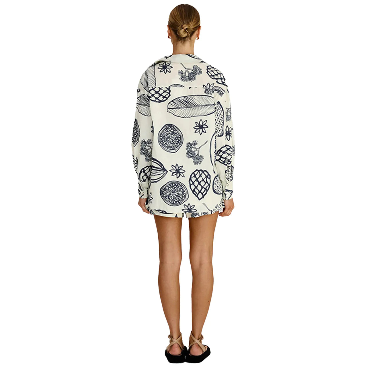 Dames Fruit Print Cardigan Set