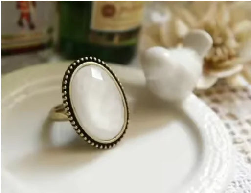Vintage Ovale Edelsteen Ring