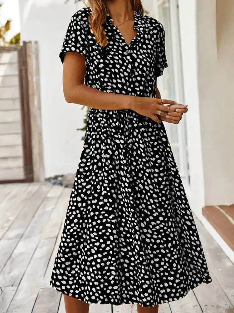 Vintage Polkadot Dames Jurk