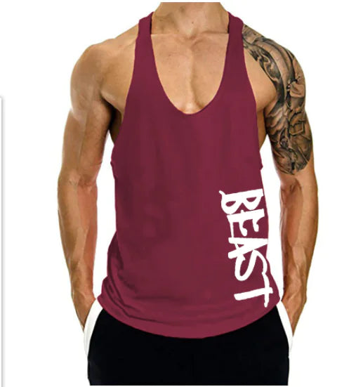 Heren Fitness Shirt Beast Print