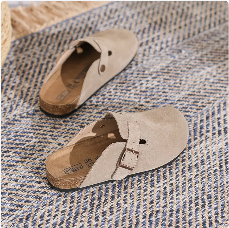 Dames en Heren Retro Leren Slippers