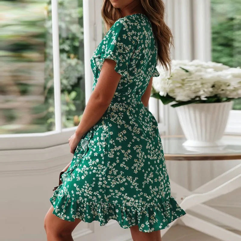 Dames Boho Bloemen Jurk