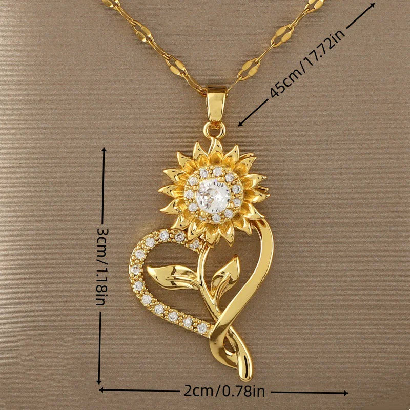 Roterende Zonnebloem Ketting