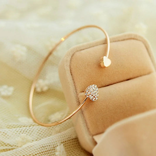 Kristal Dubbel Hart Armband