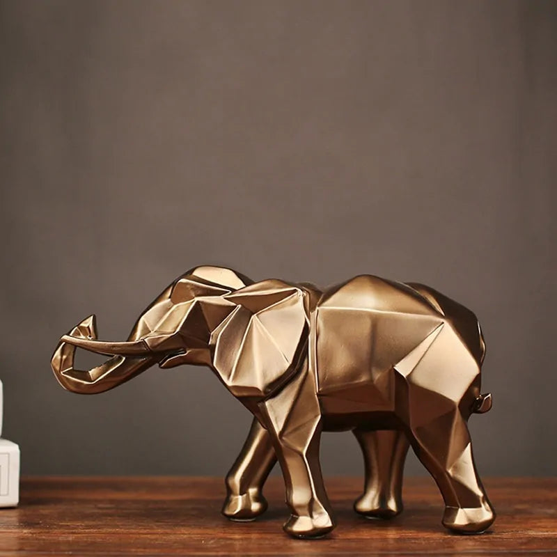 Abstract Gouden Olifant Beeld