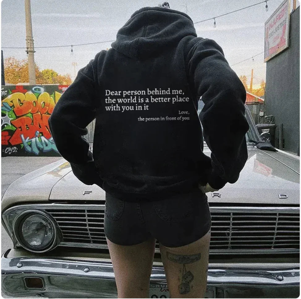 Dear Person Behind Me" Unisex Printed Hoodie