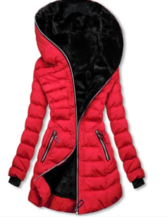 Dames Velvet Katoen Hooded Jacket