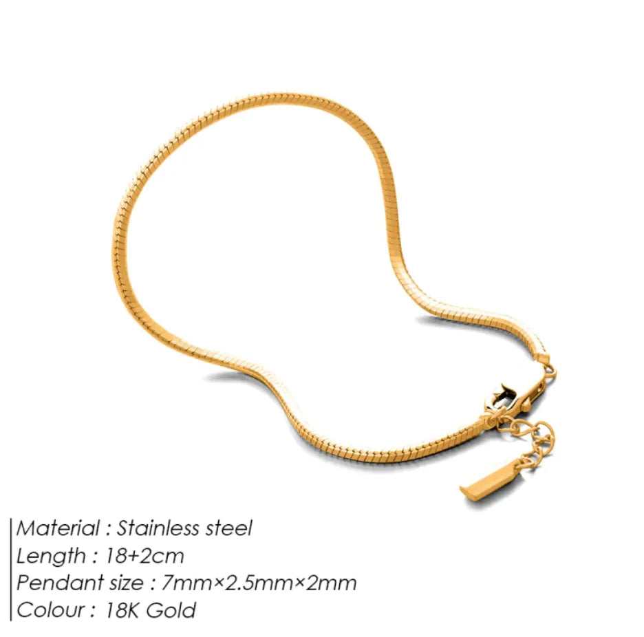 Roestvrijstalen Armband Slangenhuid stijl