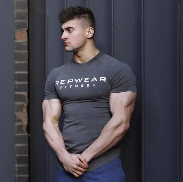 Heren T Shirt Fitness Short Sleeve