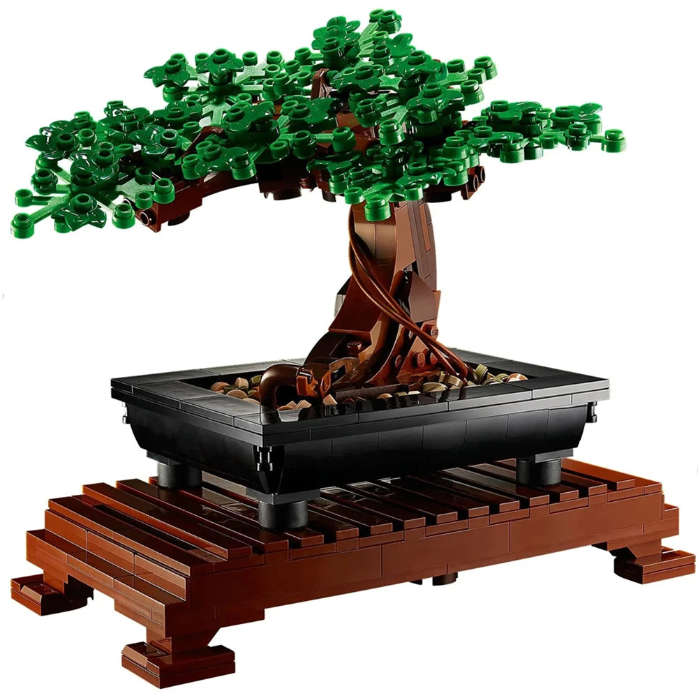 Bonsai Boom Bloemen Bouw Stenen Model