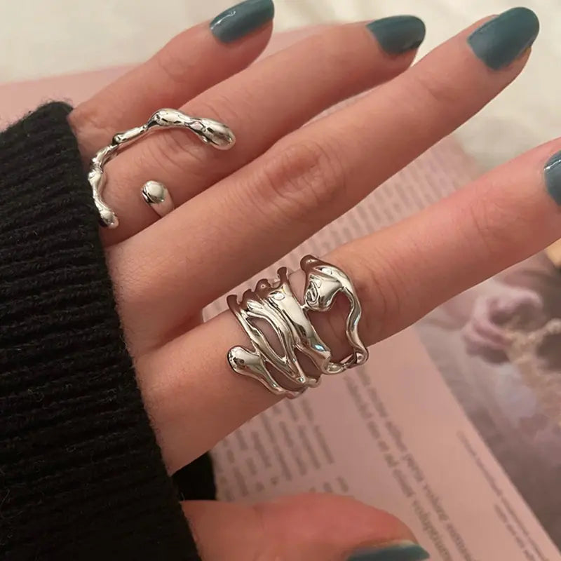 Zilveren Holle Brede Ring